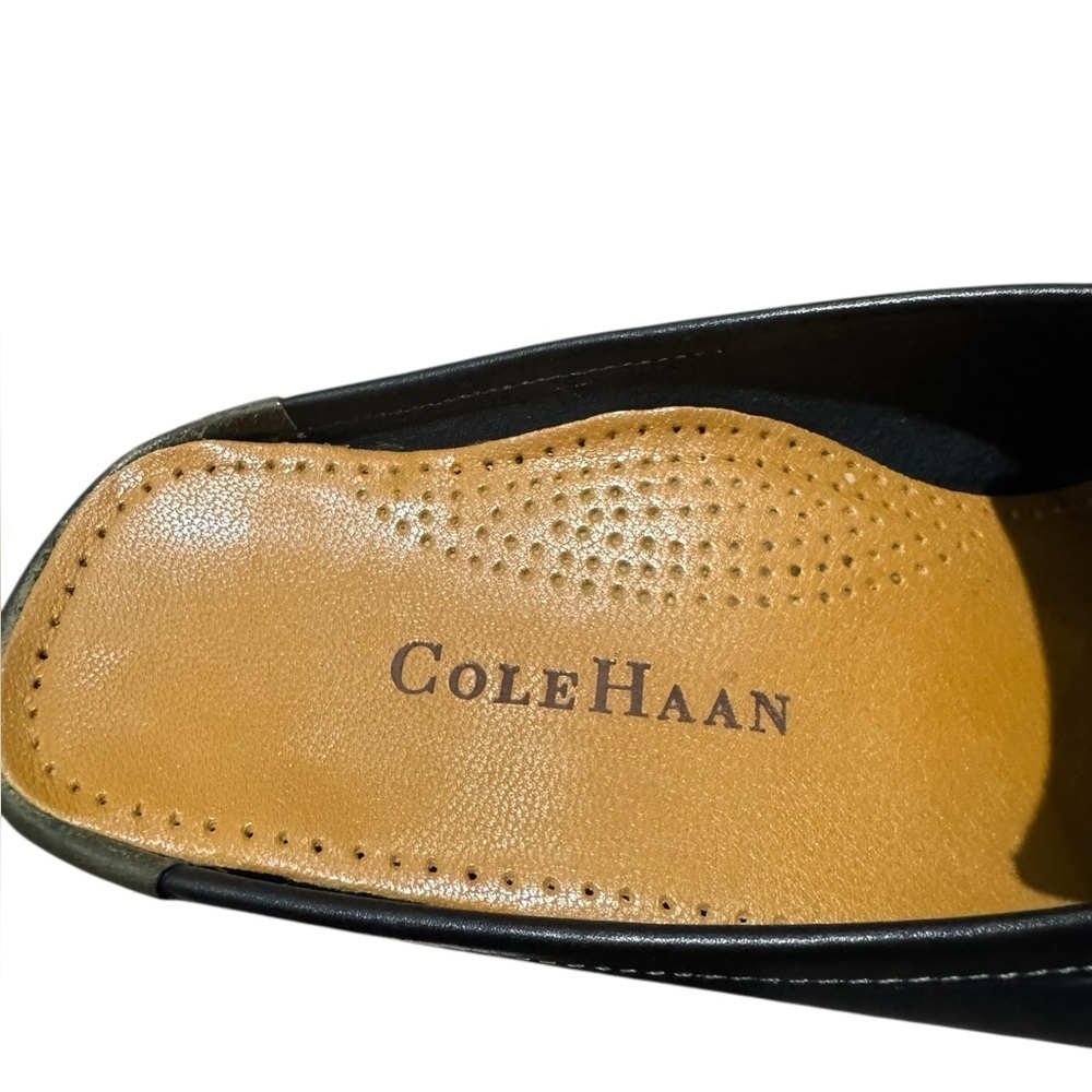 Cole Haan Black Leather Slide Loafers w/ Olive Saddle Strap | Women’s 8 - Picture 6 of 9